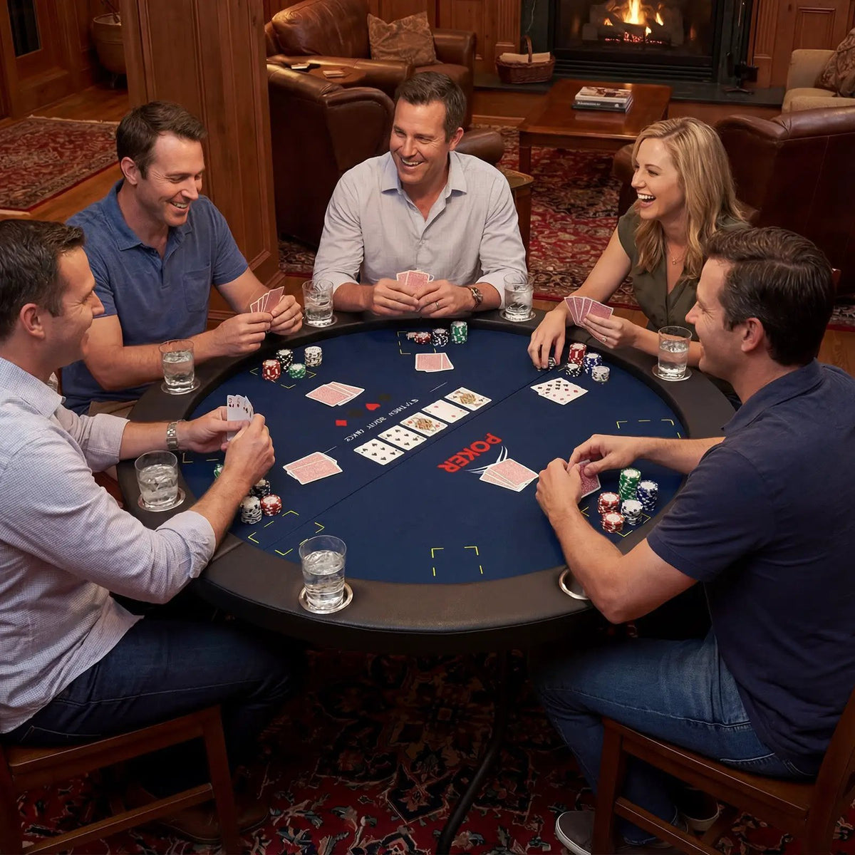 48 Inch Foldable Poker Table with 8 Cup Holders and Padded Edges, photo 3 of 16