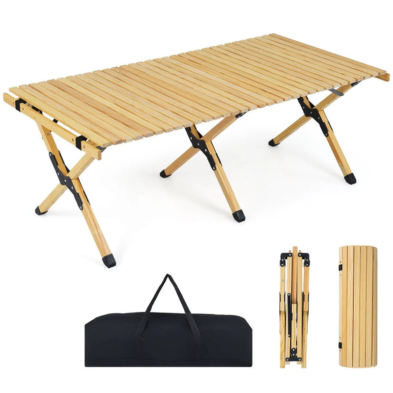 48 Inch Folding Camping Table with Carry Bag for Backyard by DirectDeals