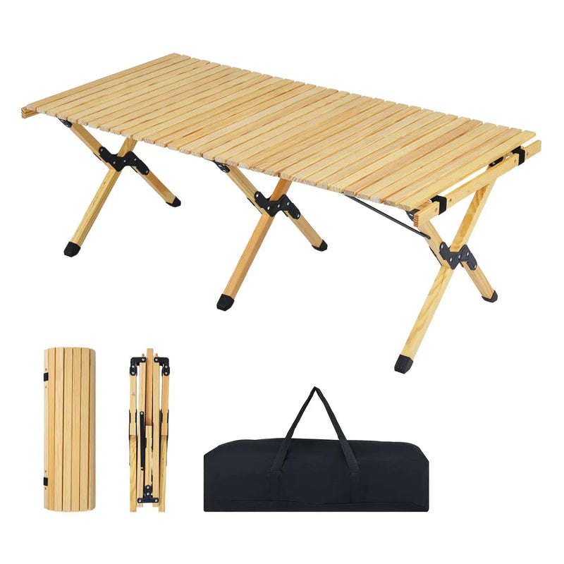 48 Inch Folding Camping Table with Carry Bag for Backyard by DirectDeals