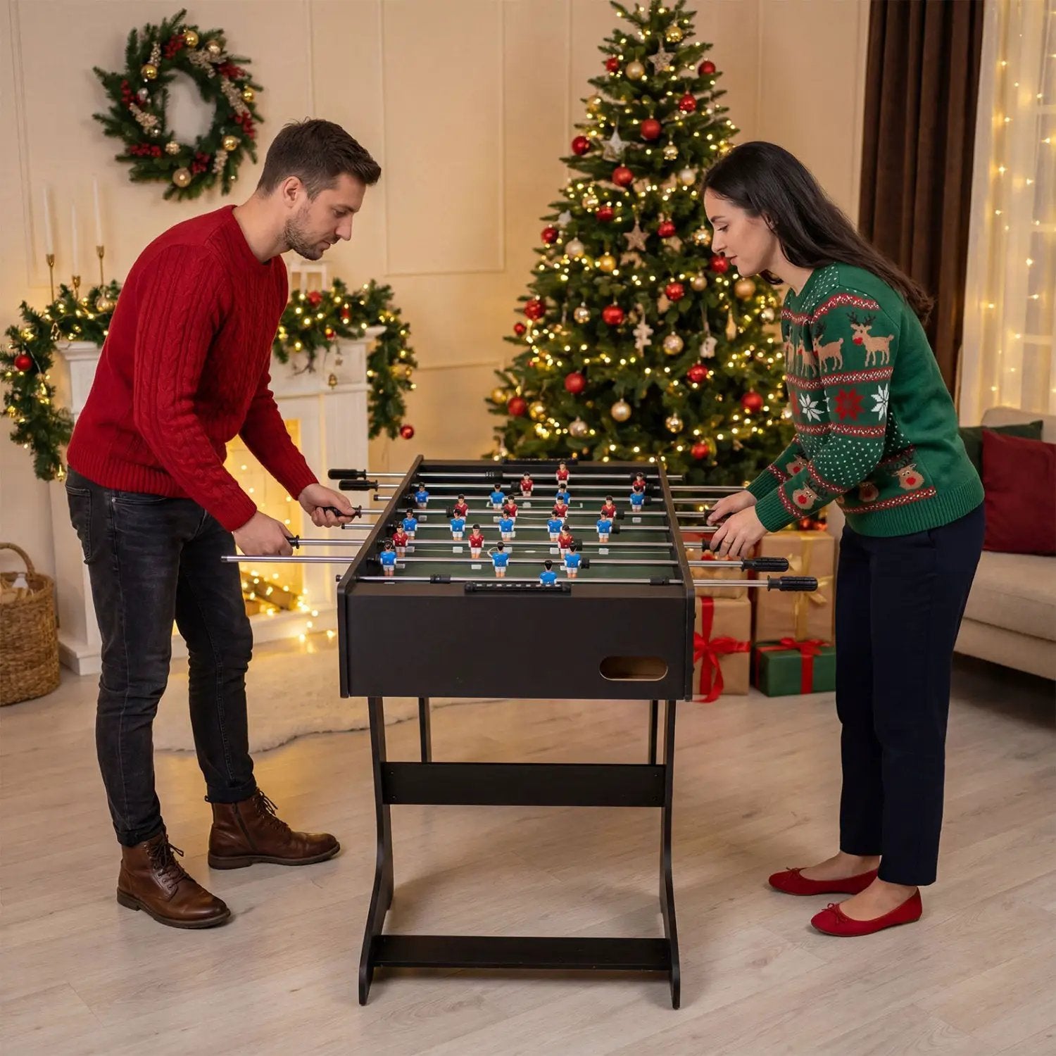 48 Inch Folding Foosball Table - Competition Size by DirectDeals