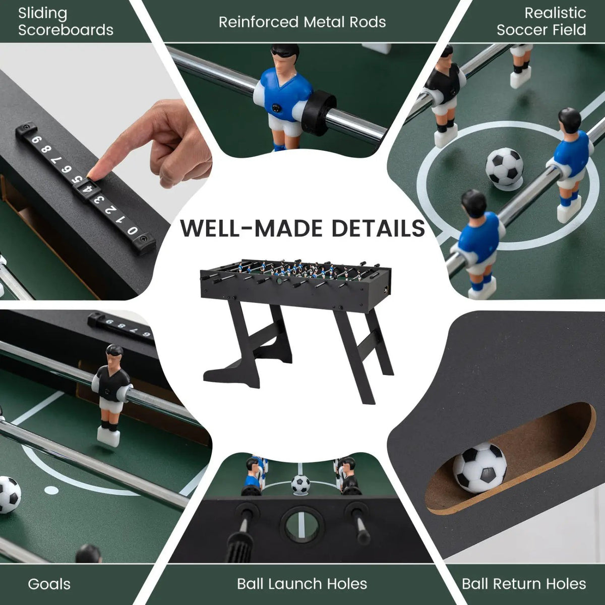 48 Inch Folding Foosball Table - Competition Size, photo 16 of 16