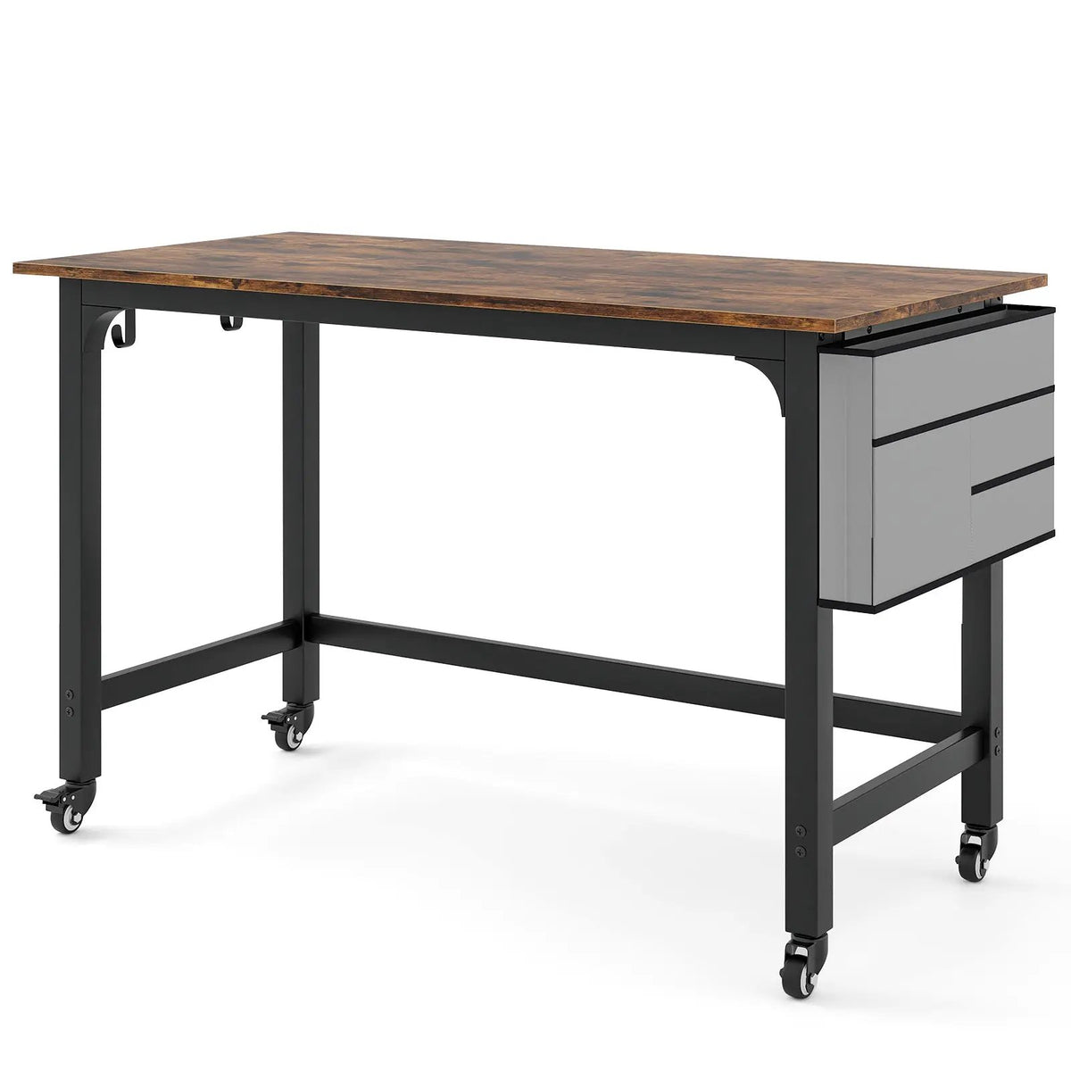 48 Inch Mobile Computer Workstation with 4 Smooth Casters, photo 3 of 10