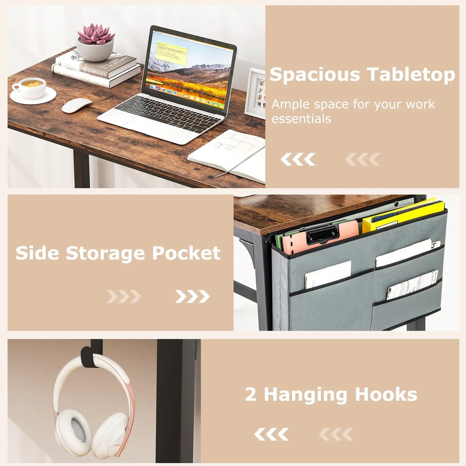 48 Inch Mobile Computer Workstation with 4 Smooth Casters by DirectDeals
