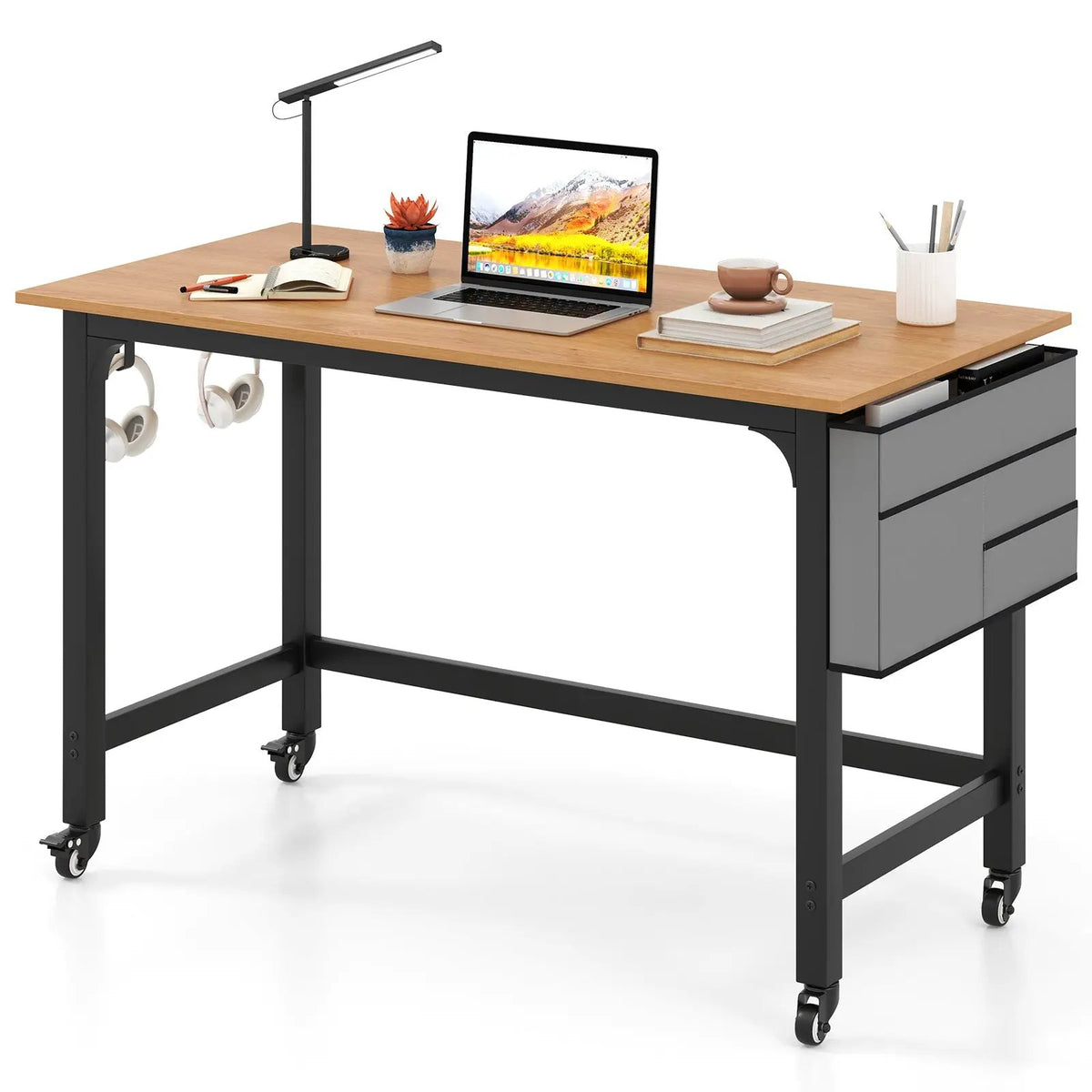 48 Inch Mobile Computer Workstation with 4 Smooth Casters, photo 10 of 10