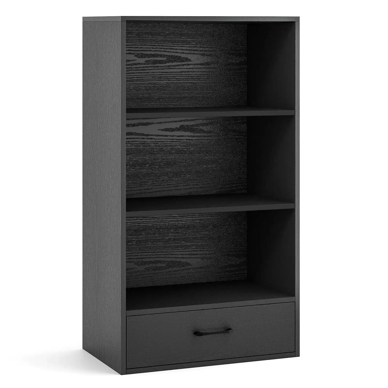 48 Inch Tall 4 Tiers Wood Bookcase with Drawer-Gray by DirectDeals