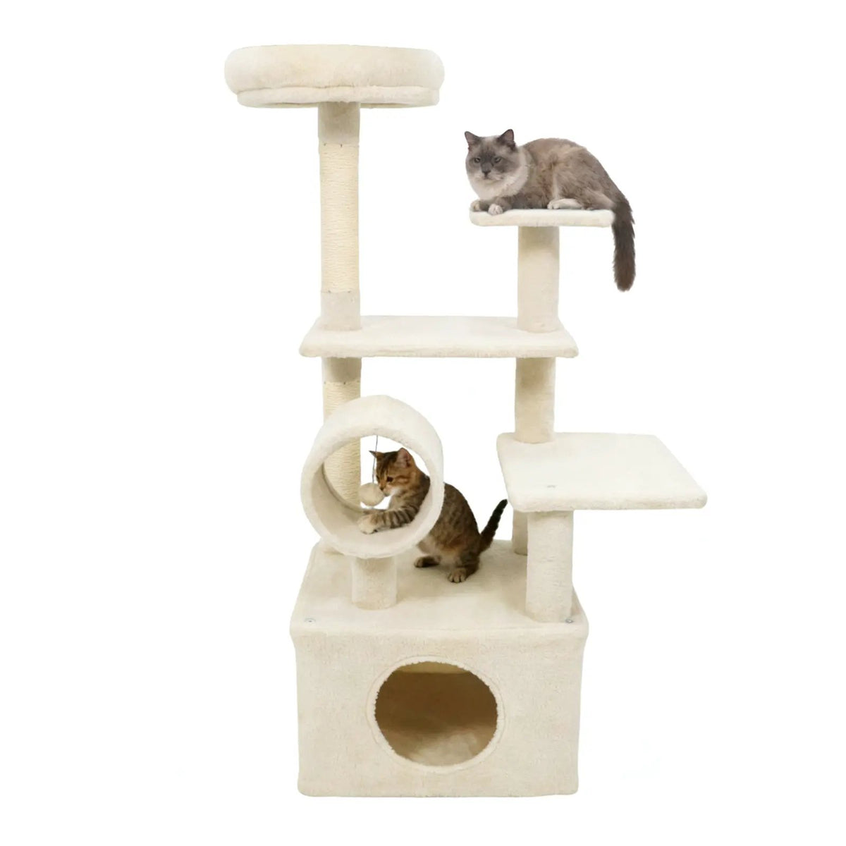 48 Inches Tall Cat Tree Multi-Level Kitten Tower with Large Condo Padded Top Perch, photo 8 of 24