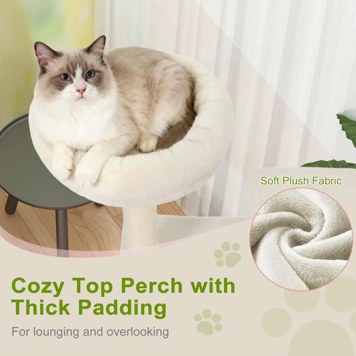 48 Inches Tall Cat Tree Multi-Level Kitten Tower with Large Condo Padded Top Perch, photo 21 of 24