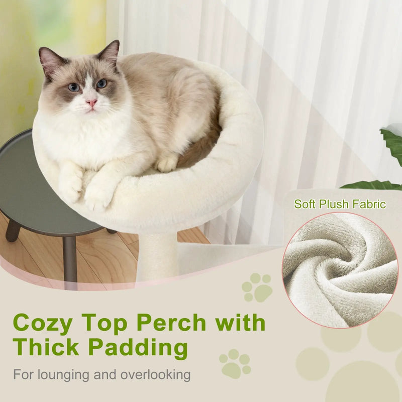 48 Inches Tall Cat Tree Multi-Level Kitten Tower with Large Condo Padded Top Perch by DirectDeals