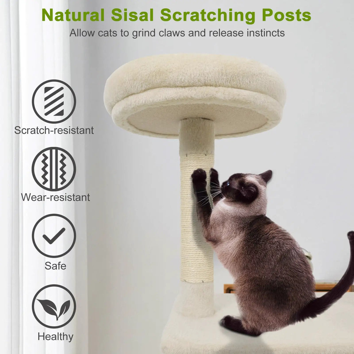 48 Inches Tall Cat Tree Multi-Level Kitten Tower with Large Condo Padded Top Perch, photo 24 of 24