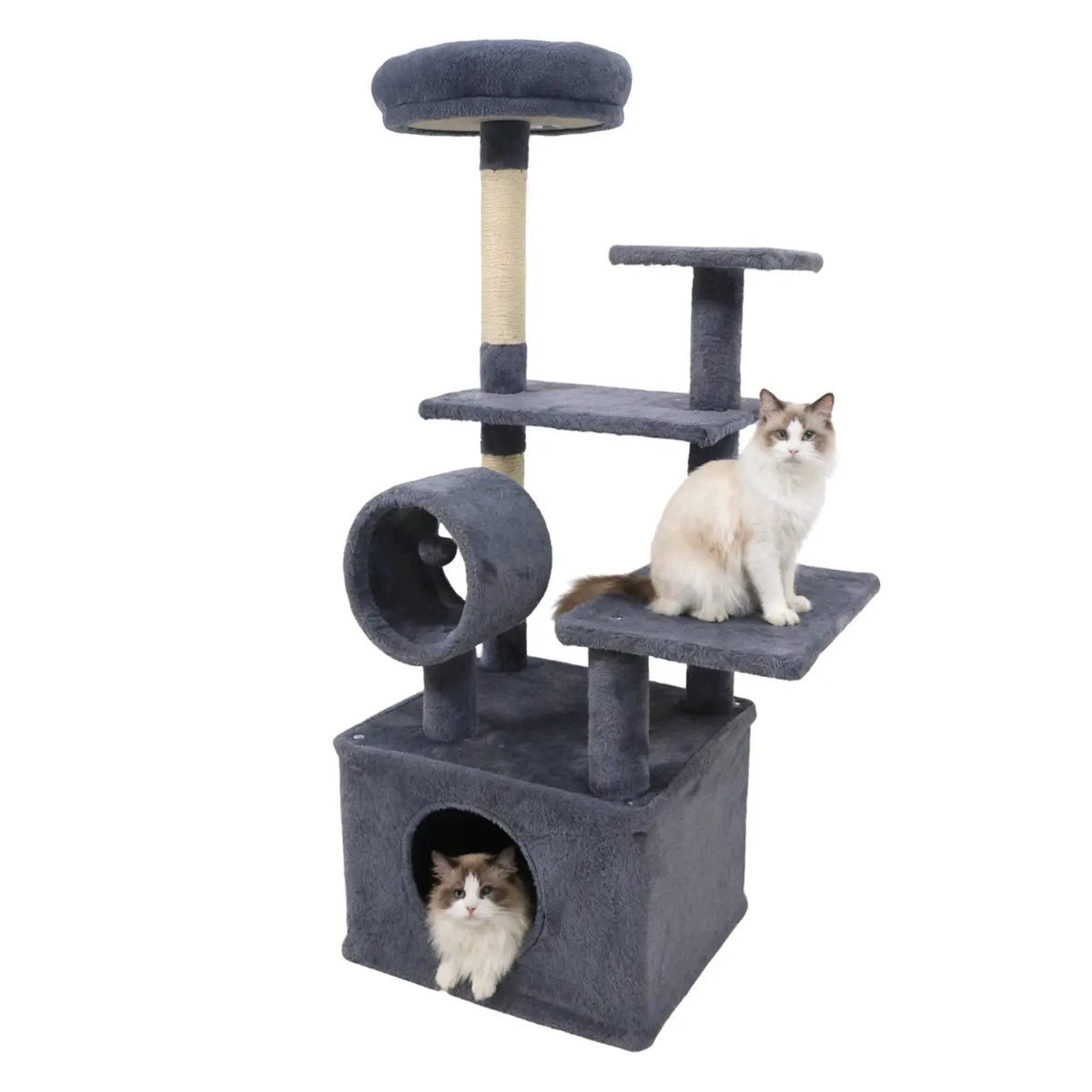 48 Inches Tall Cat Tree Multi-Level Kitten Tower with Large Condo Padded Top Perch, photo 10 of 24