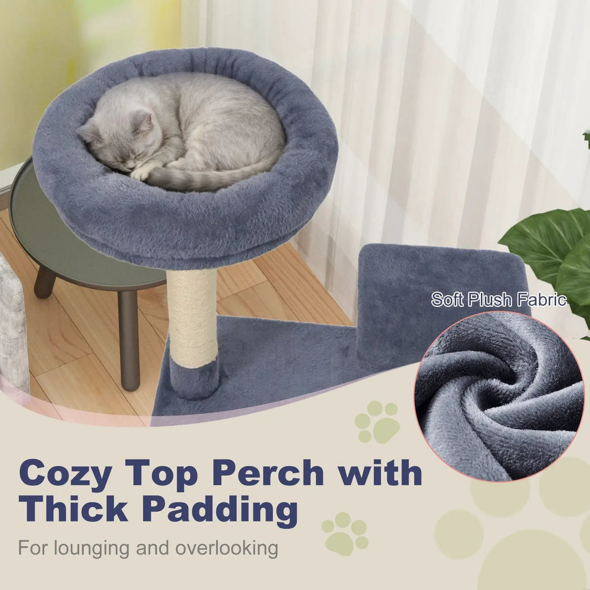 48 Inches Tall Cat Tree Multi-Level Kitten Tower with Large Condo Padded Top Perch, photo 20 of 24