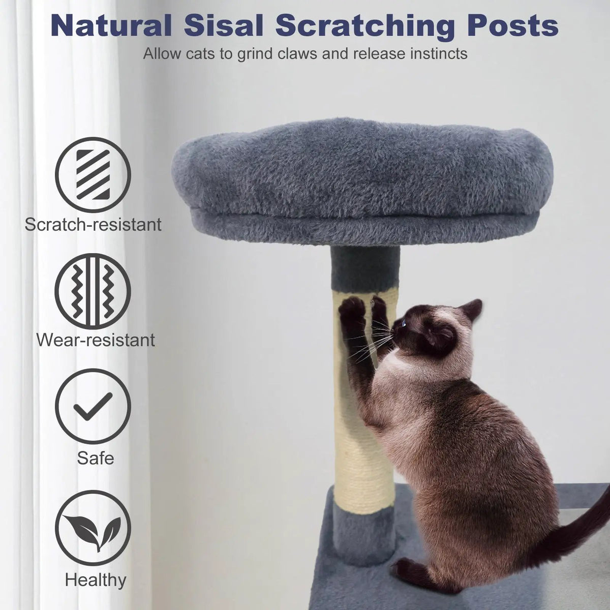 48 Inches Tall Cat Tree Multi-Level Kitten Tower with Large Condo Padded Top Perch, photo 23 of 24