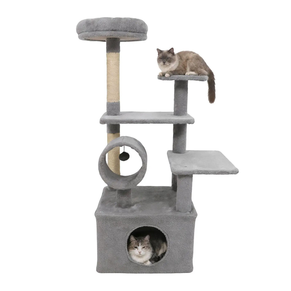 48 Inches Tall Cat Tree Multi-Level Kitten Tower with Large Condo Padded Top Perch, photo 9 of 24