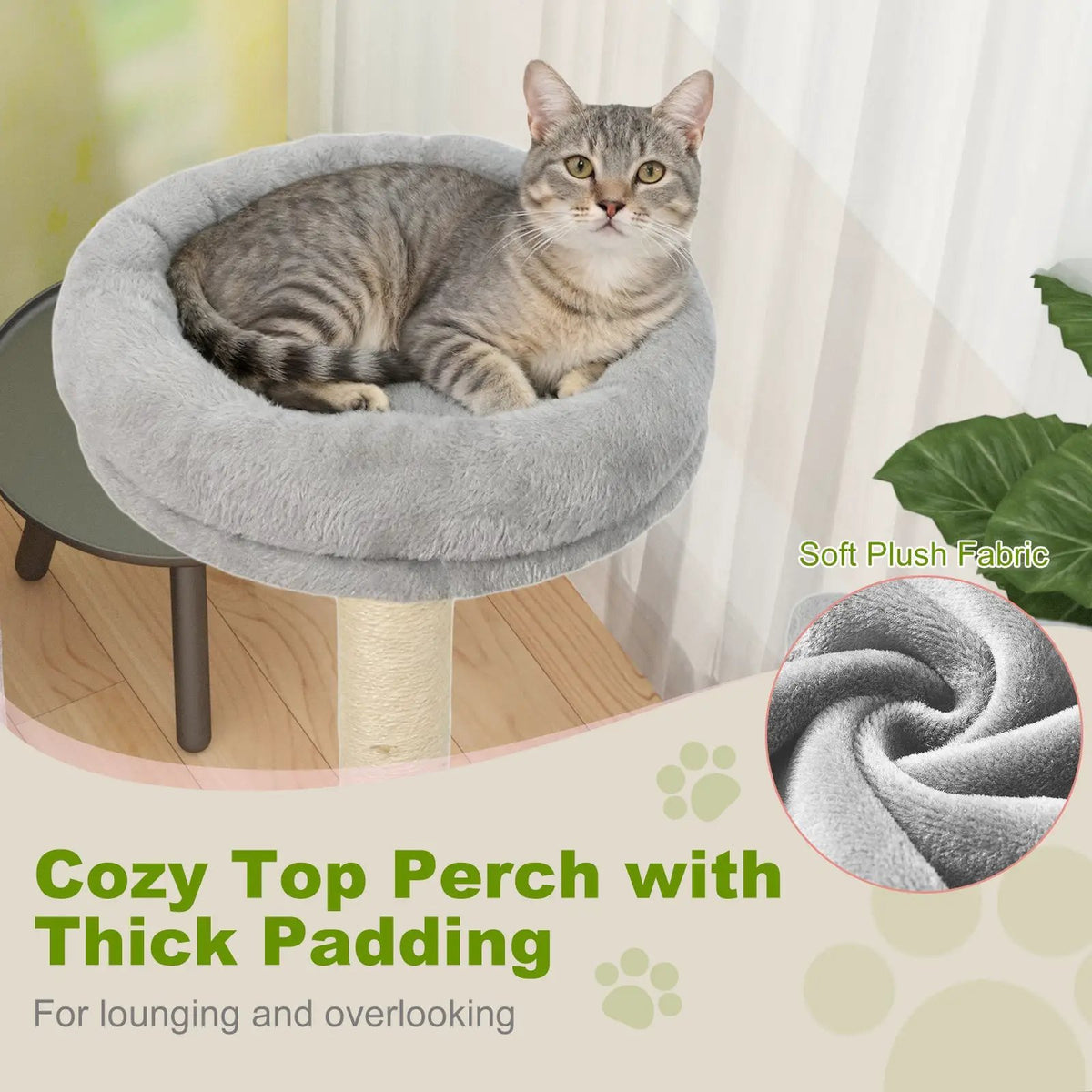 48 Inches Tall Cat Tree Multi-Level Kitten Tower with Large Condo Padded Top Perch, photo 19 of 24