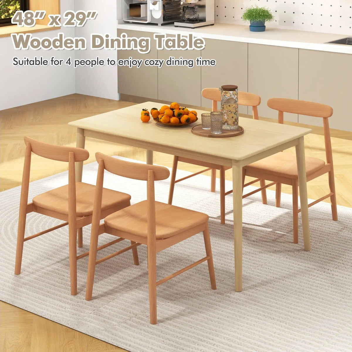 48 Inches Wooden Dining Table for 4 People, photo 12 of 16