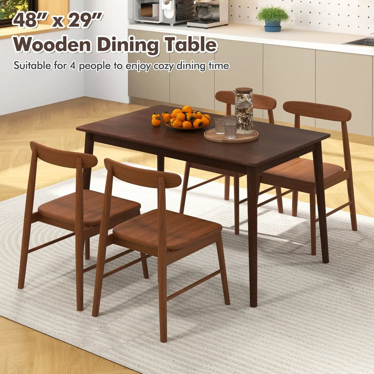 48 Inches Wooden Dining Table for 4 People, photo 11 of 16