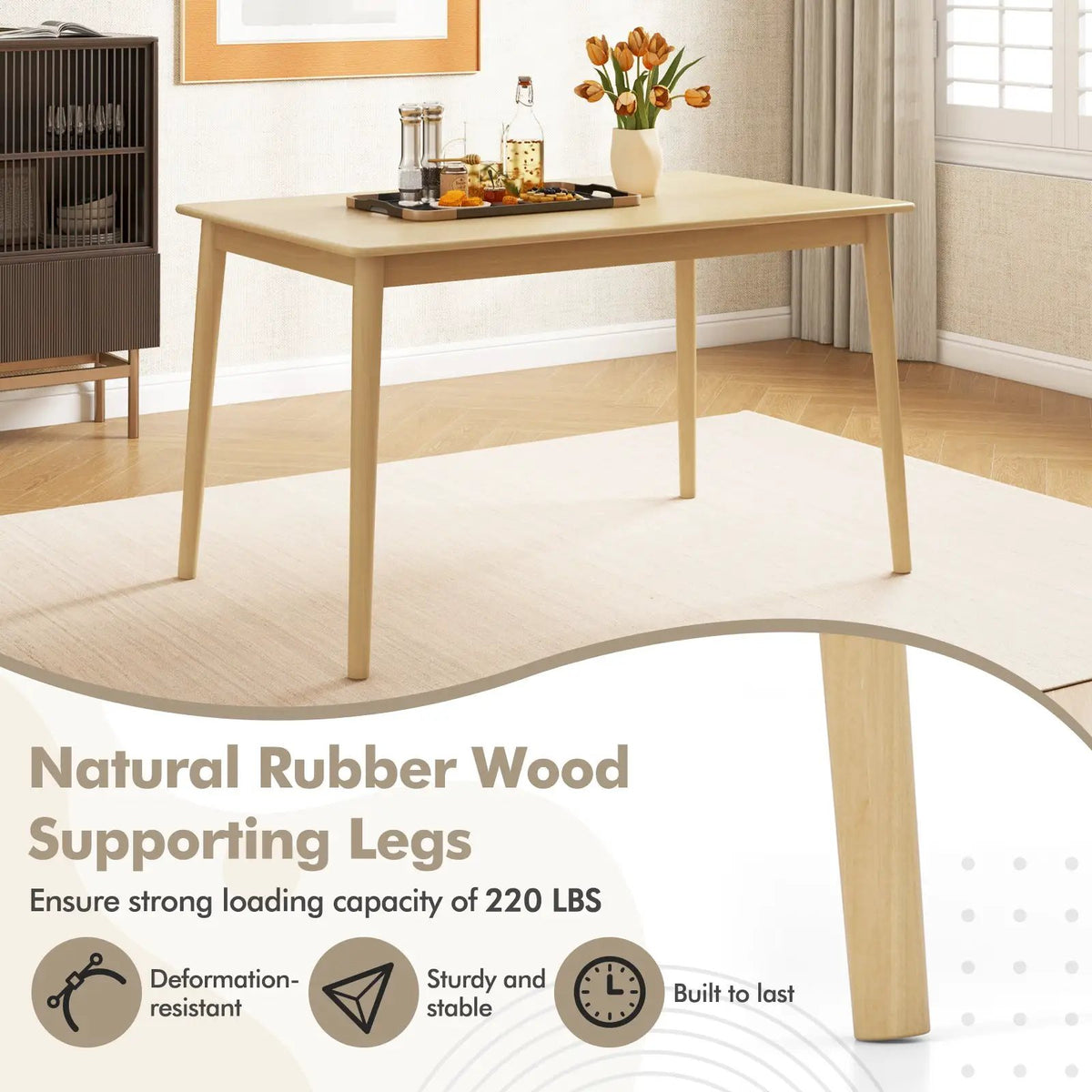 48 Inches Wooden Dining Table for 4 People, photo 16 of 16
