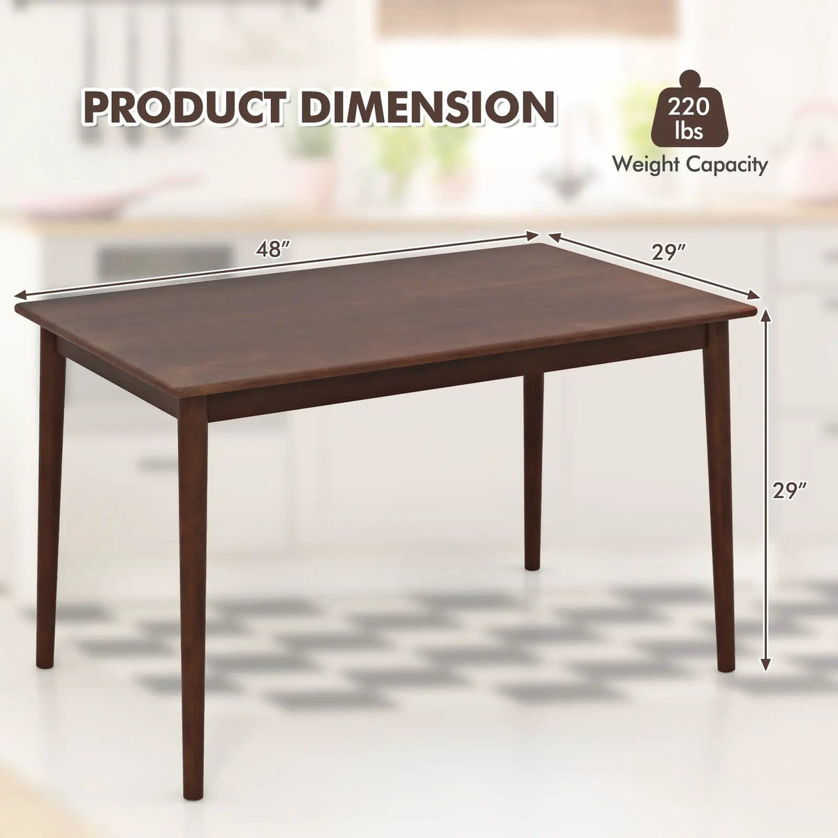 48 Inches Wooden Dining Table for 4 People, photo 9 of 16