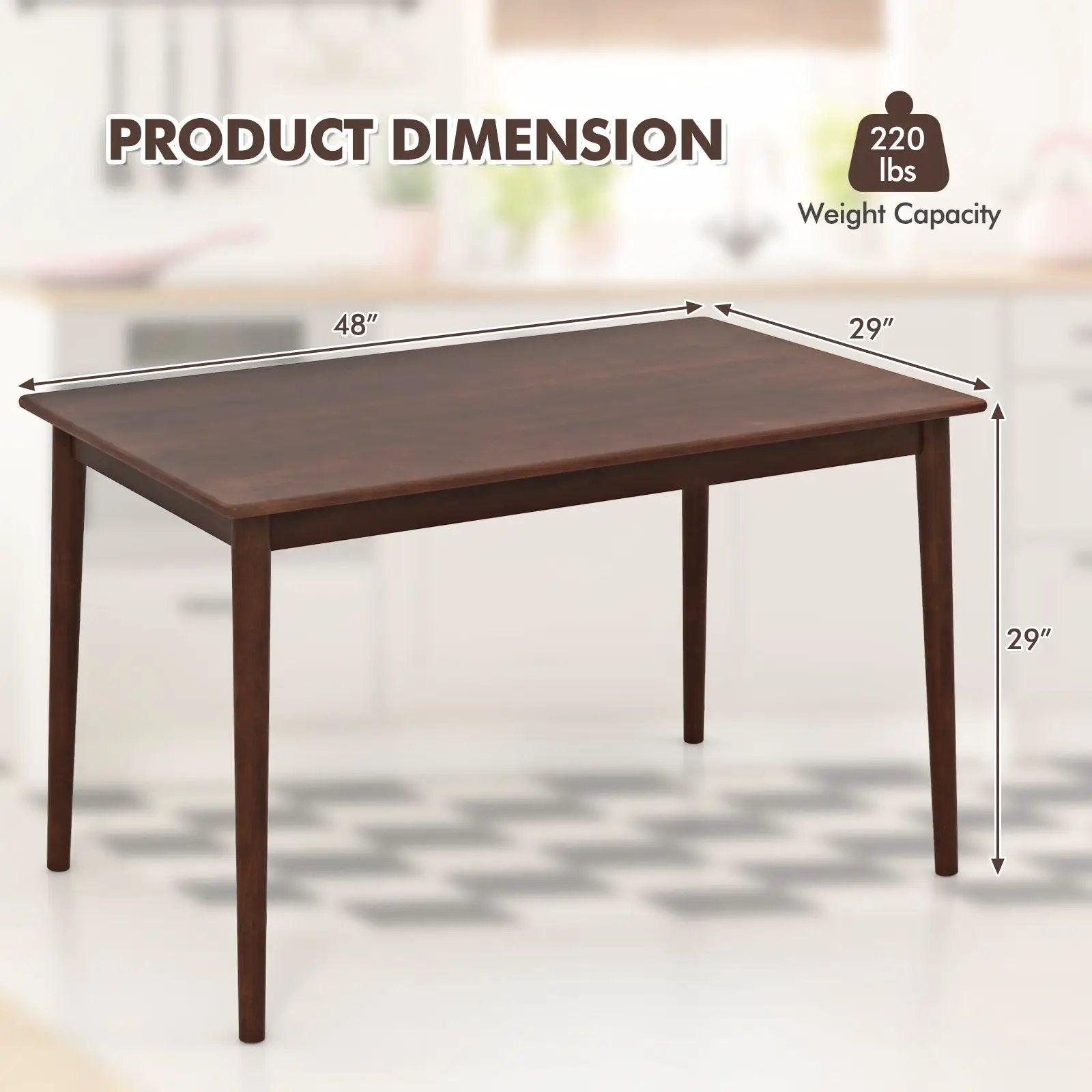 48 Inches Wooden Dining Table for 4 People by DirectDeals