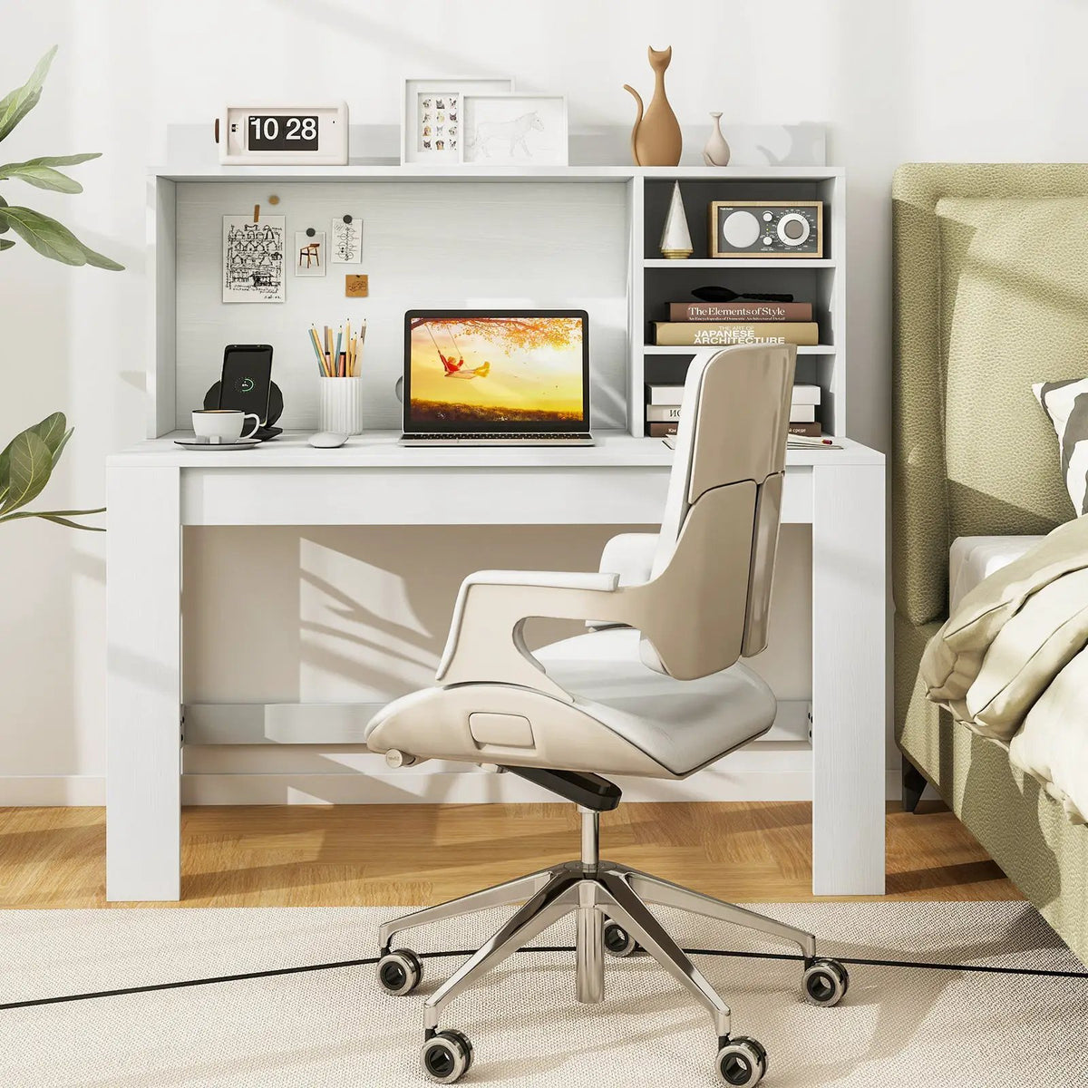 48 Inch Writing Computer Desk with Anti-Tipping Kits and Cable Management Hole, photo 6 of 10