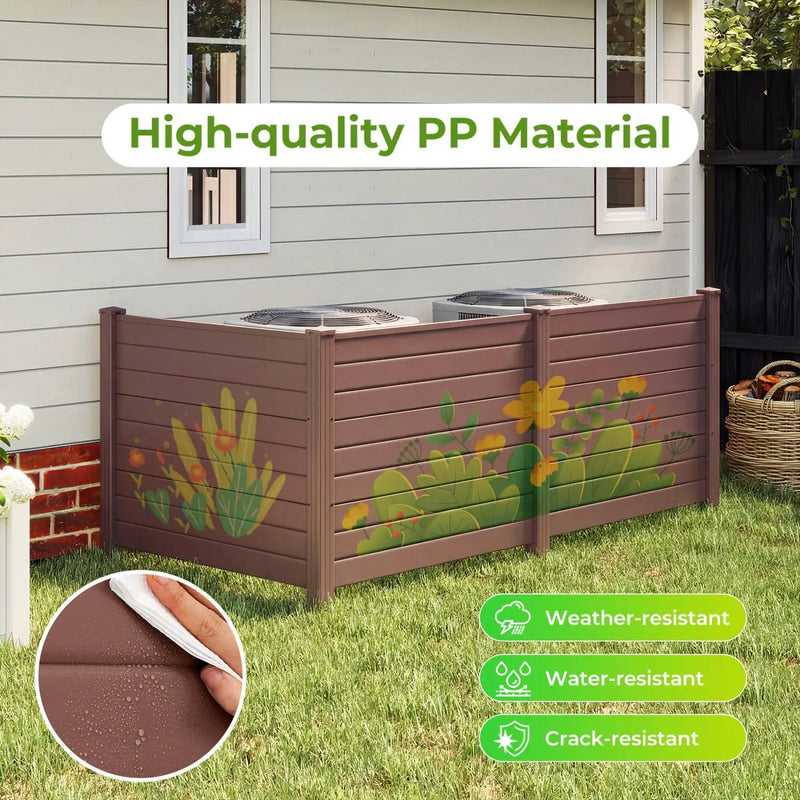 48 x 38 Inches Air Conditioner Fence 2 Panels Outdoor Privacy Fence by DirectDeals