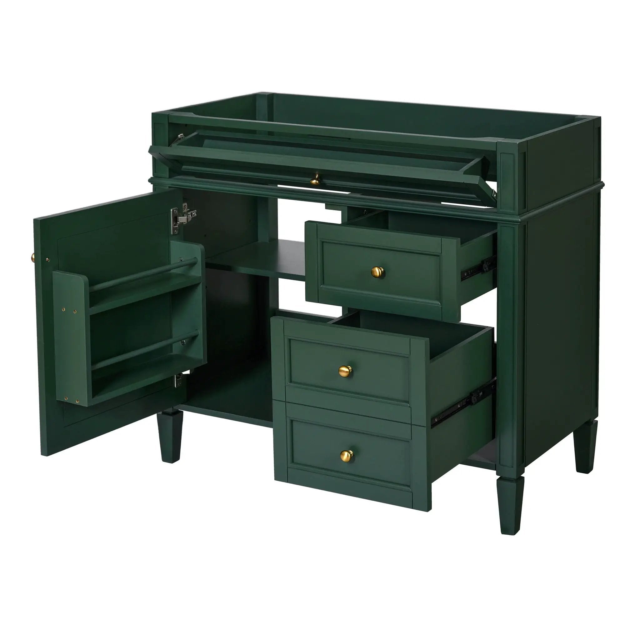 Bathroom Vanity With 2 Drawers And Tip-Out Drawer, Storage Cabinet by HouseOfZazla