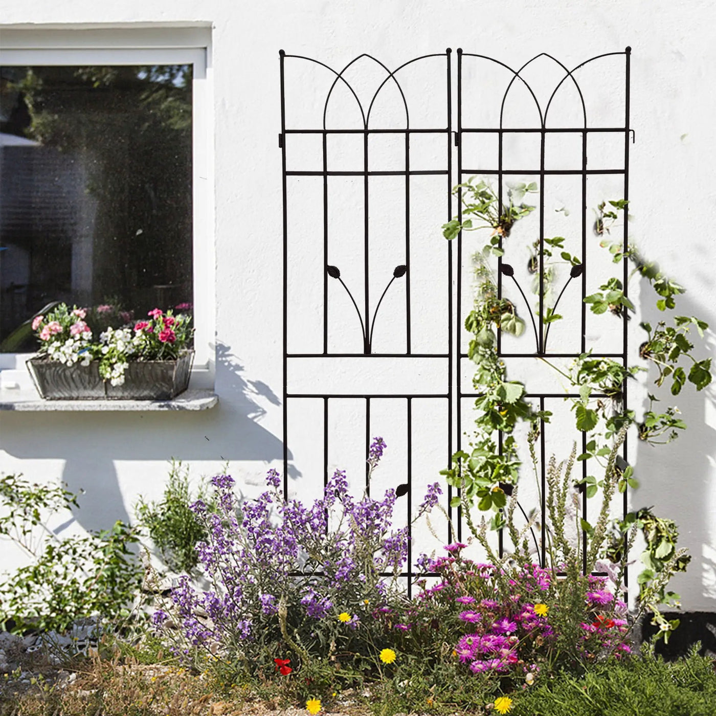 Metal Garden Trellis Rustproof For Climbing Plants Outdoor Flower Support by Unique Piece Furniture