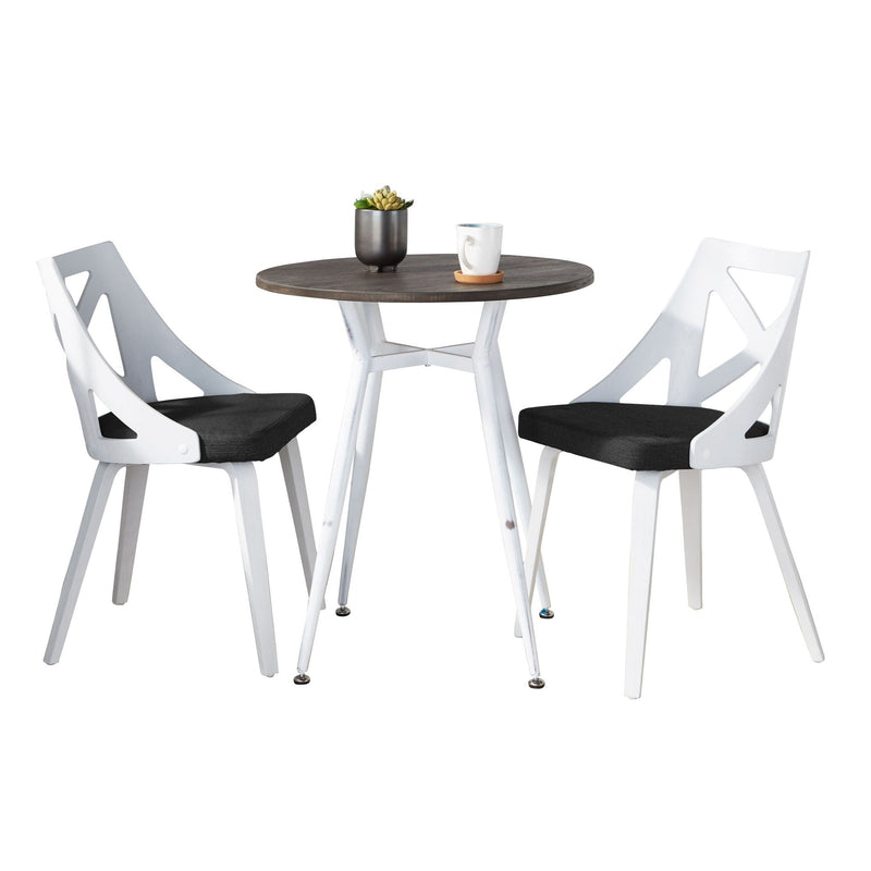 Clara Charlotte - 3 Piece Round Dinette Set Vintage With Rounded by HouseOfZazla
