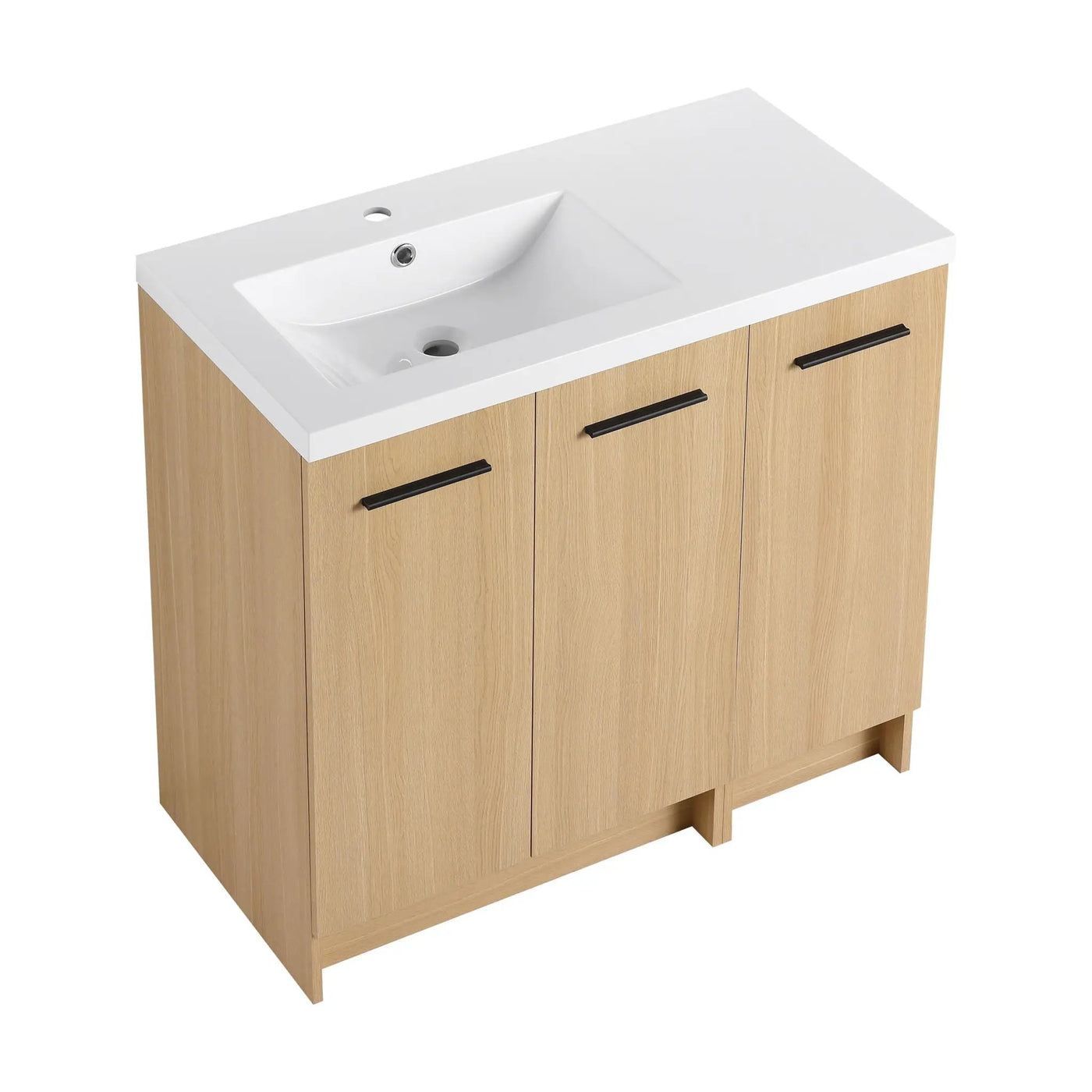 Wall Mounted Floating Bathroom Vanity With Sink, 3 Door Modular Cabinet by HouseOfZazla