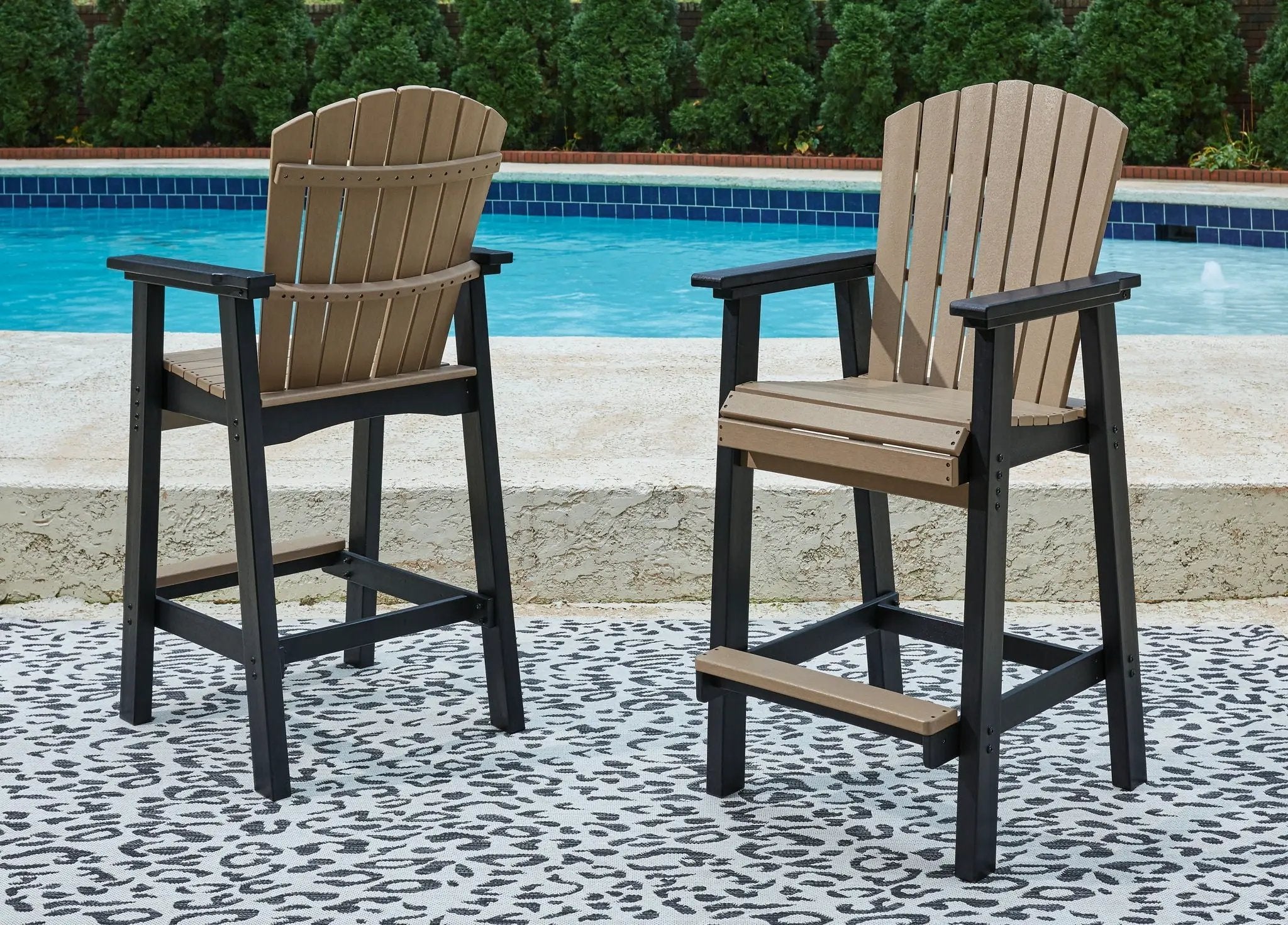 Fairen Trail - Tall Barstool (Set of 2) - Black / Driftwood by Unique Piece Furniture