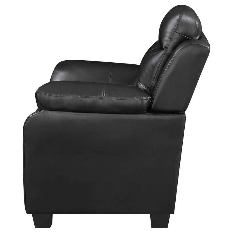 Finley Upholstered Padded Arm Tufted Sofa Black by Unique Piece Furniture