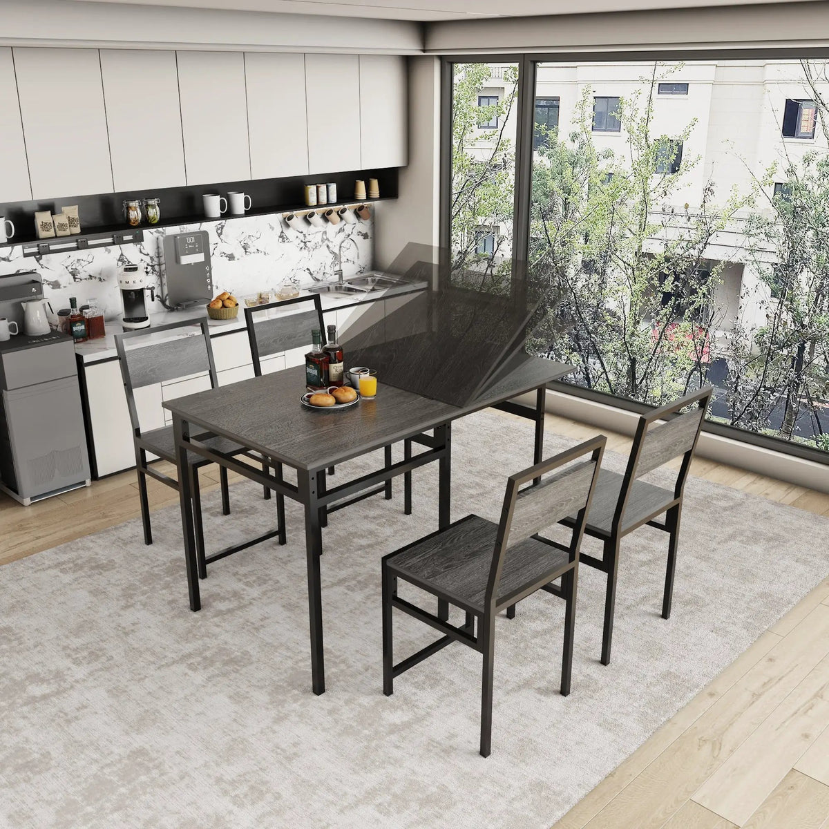 Extendable Dining Table Set with 4 Chairs by HouseOfZazla
