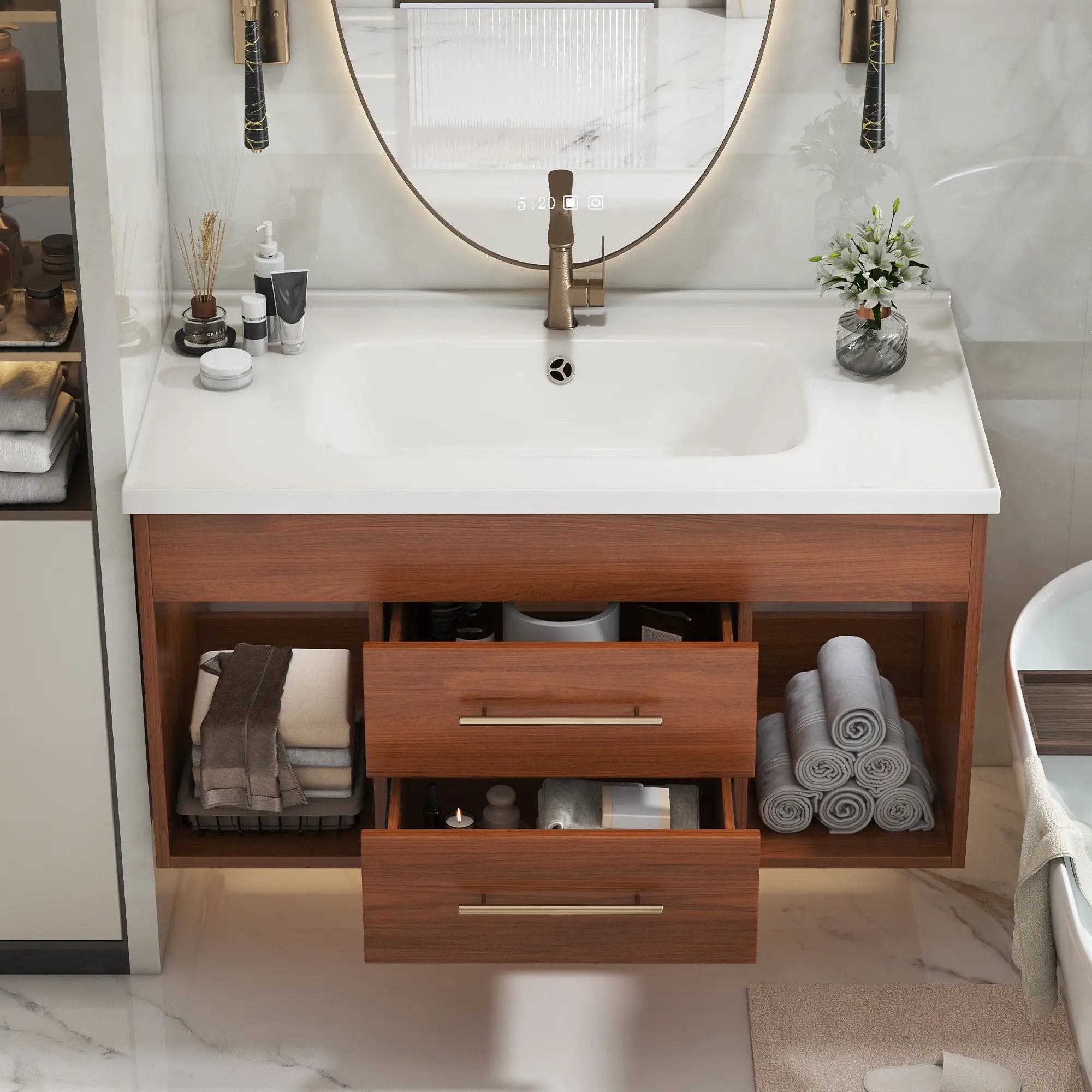 35.4" Mid-century Modern Single Bathroom Vanity by HouseOfZazla