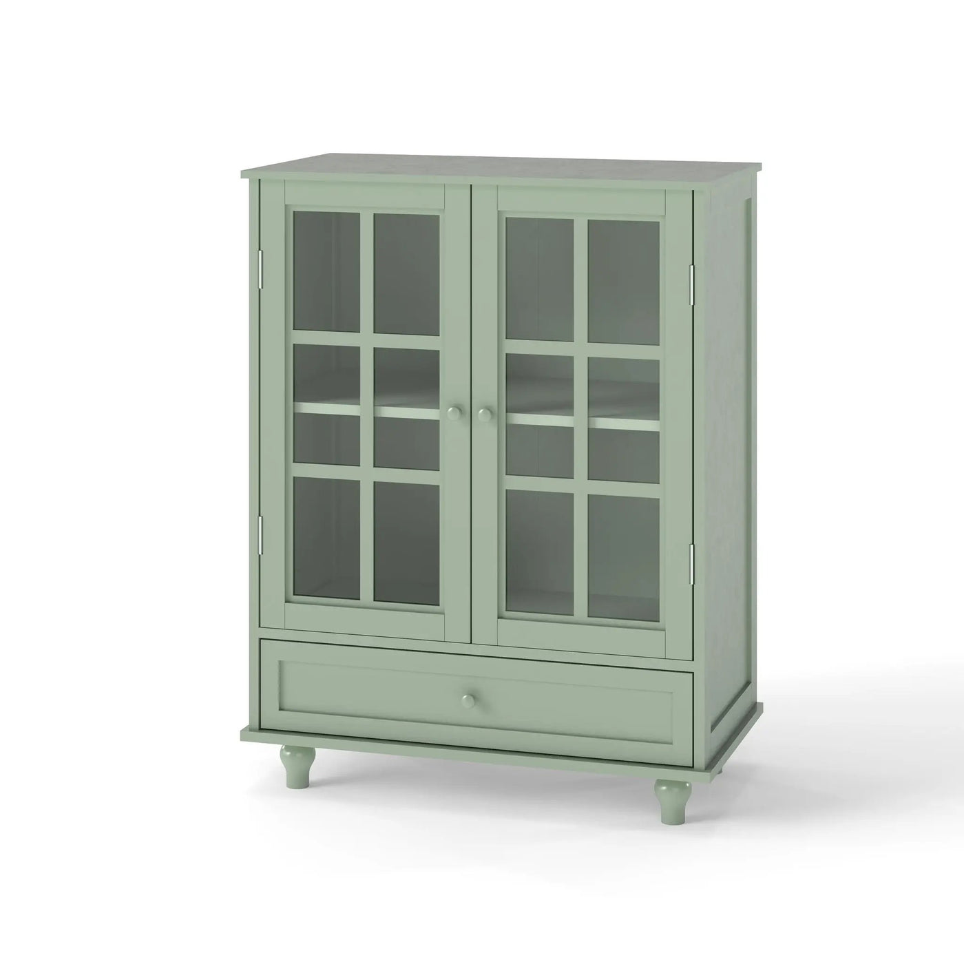 Minimalist Buffet Cabinet With Double Glass Doors And Drawer by HouseOfZazla