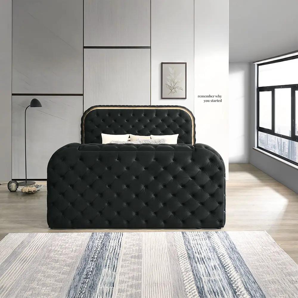 Kana - Bed With LED, Fireplace & TV Stand by Unique Piece Furniture