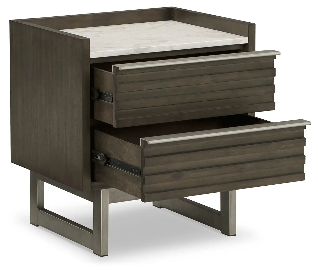 Arkenton - Two Drawer Night Stand - Grayish Brown / White by Unique Piece Furniture