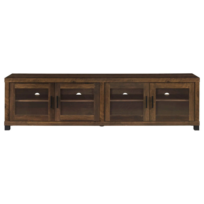 Sachin 4-door Engineered Wood 79-inch TV Stand Dark Pine by Unique Piece Furniture