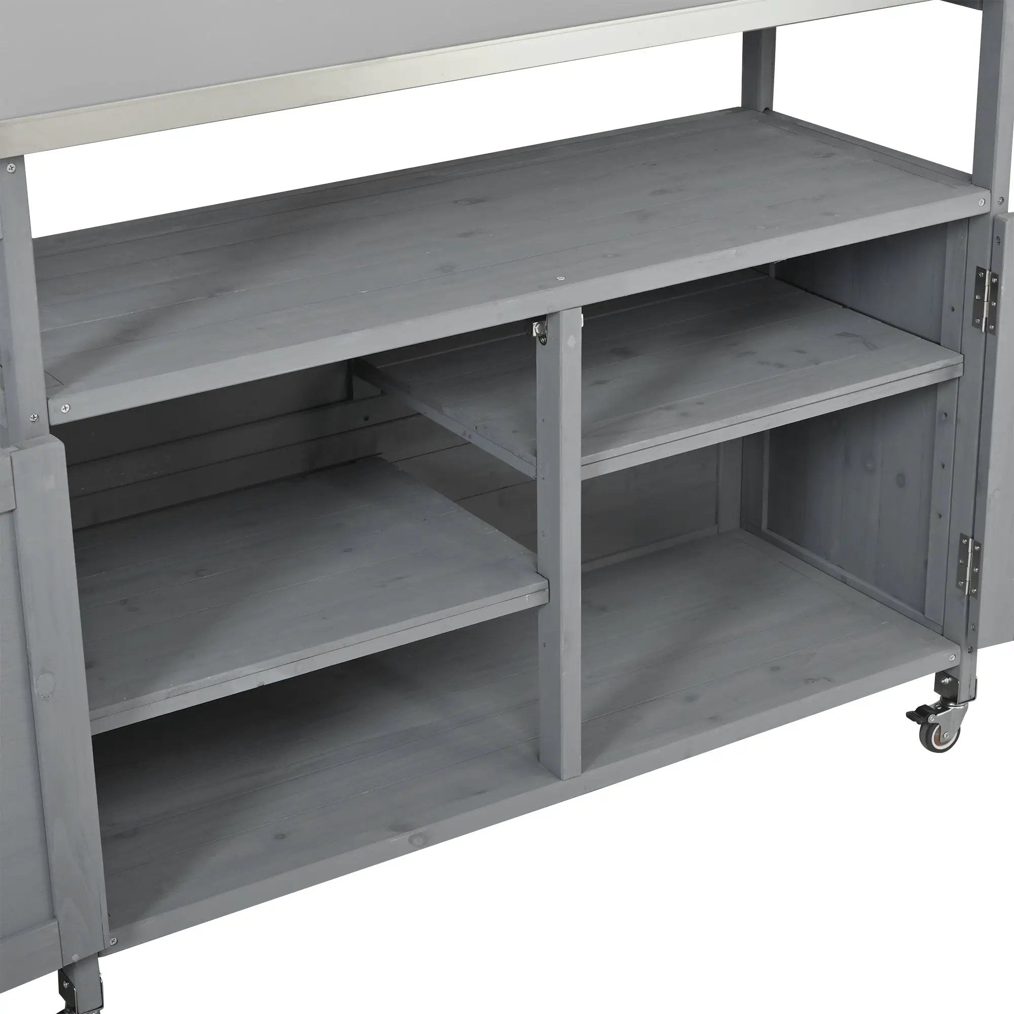 Foldable Outdoor Kitchen Island Patio Mobile Kitchen Cart by HouseOfZazla
