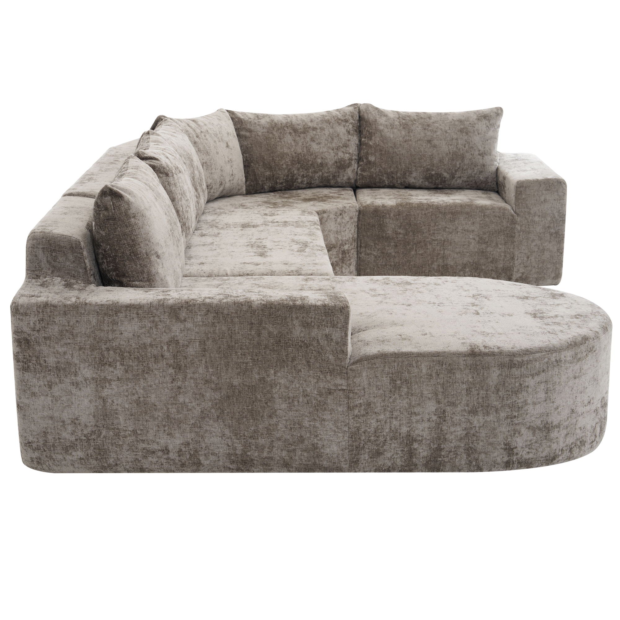 Modular Cloud Sectional Sofa Set, U-Shaped Upholstered Couch With Deep Seat by HouseOfZazla
