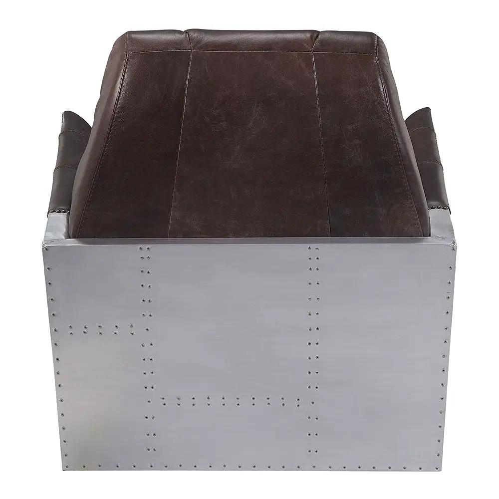 Brancaster - Accent Chair - Espresso Top Grain Leather & Aluminum by Unique Piece Furniture