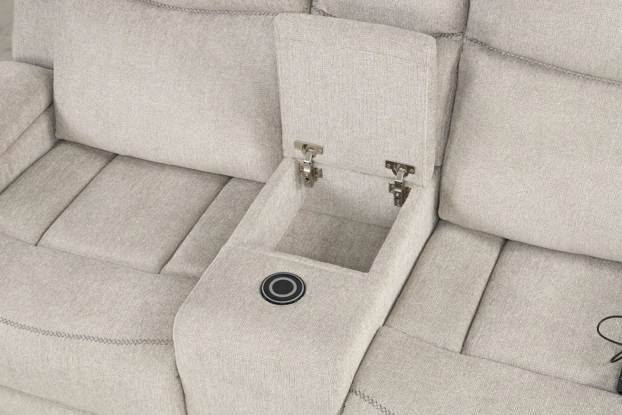 Galya - Motion Loveseat With Console - Light Gray by Unique Piece Furniture