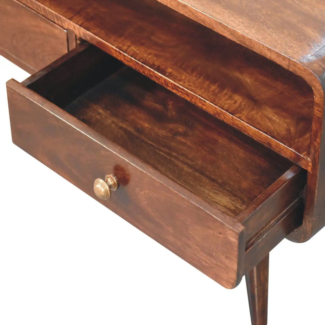 Solid Wood Curved Media Unit by HouseOfZazla
