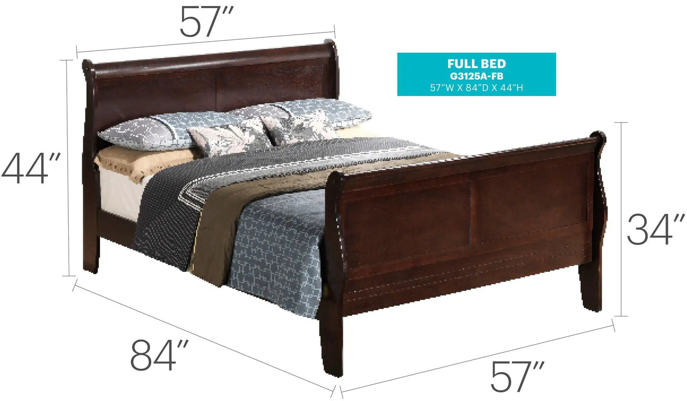 Louis Phillipe - Panel Sleigh Bed by HouseOfZazla