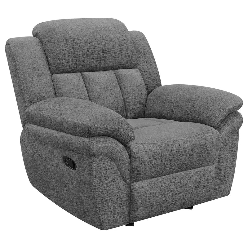 Bahrain Upholstered Glider Recliner Charcoal by Unique Piece Furniture