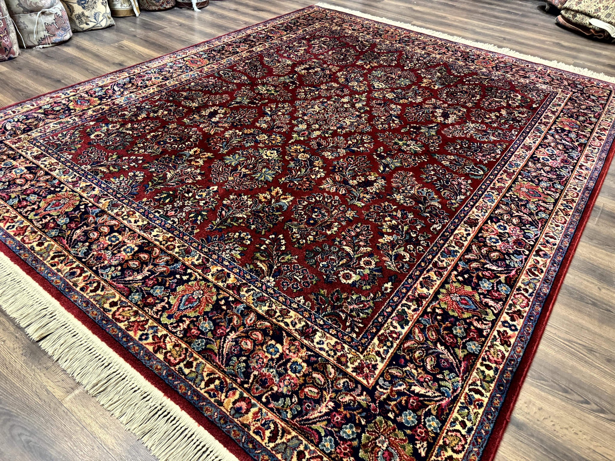 8.8 x 10.6 Karastan Red Sarouk Rug #785, Wool Pile Original 700 Series by Jewel Rugs