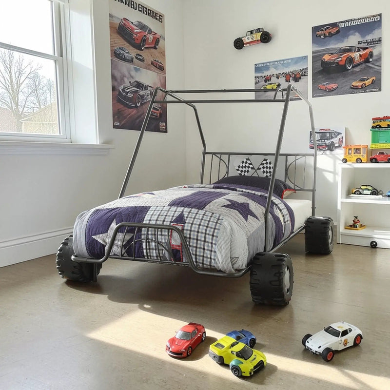 Xander - Twin Go Kart Bed - Gunmetal by HouseOfZazla