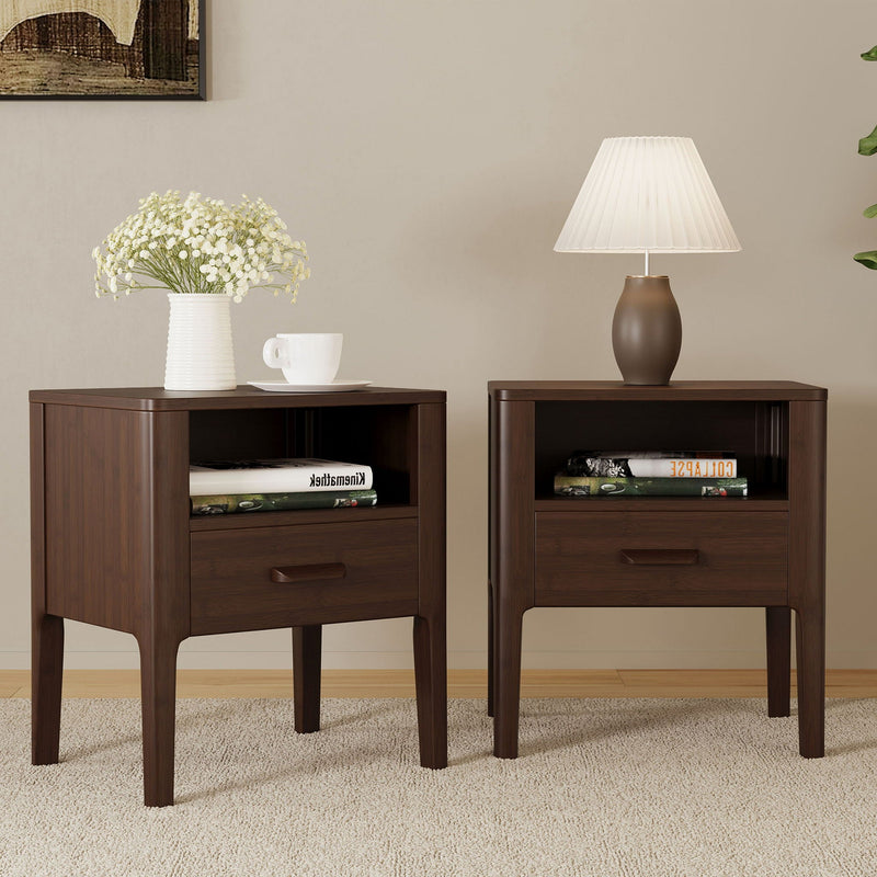 Modern Nightstand With Drawer And Open Shelf by HouseOfZazla