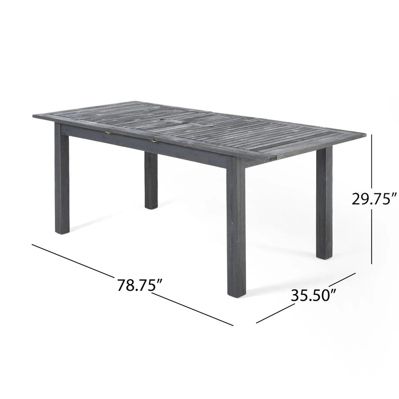9-Piece Outdoor Dining Set with Extendable Acacia Wood Table and Cushioned Chairs by HouseOfZazla