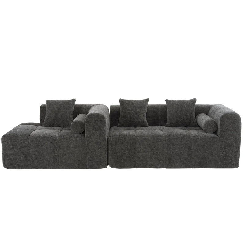 Sectional Free Combined Sofa With 2 Side Pockets by HouseOfZazla