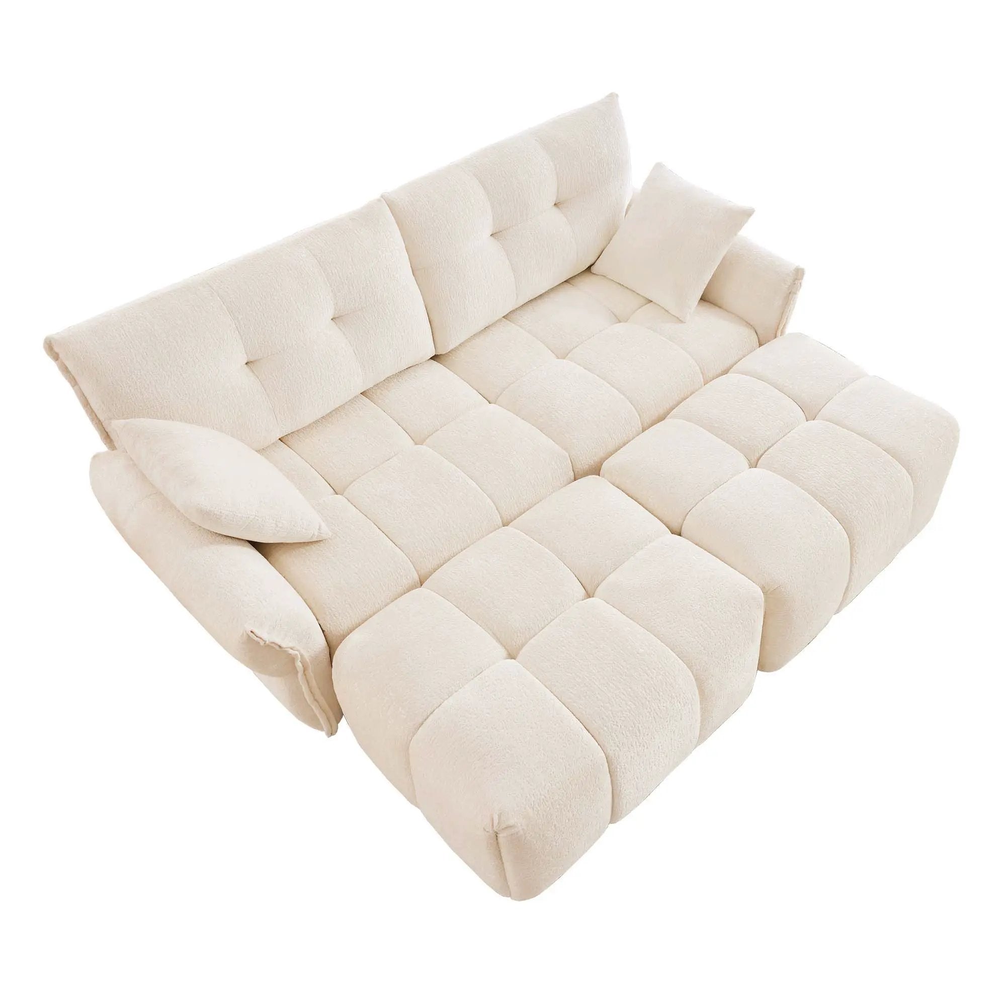 Sofa Set With Ottoman And Pillows, Textured, High Resilience Cushions by HouseOfZazla